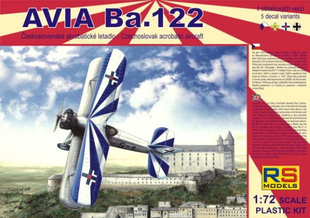 Plastikový model letadla 1/72 Avia Ba.122 with Avia Rk17 5 decal v. for Czech, Luftwaffe, Slovakia, 