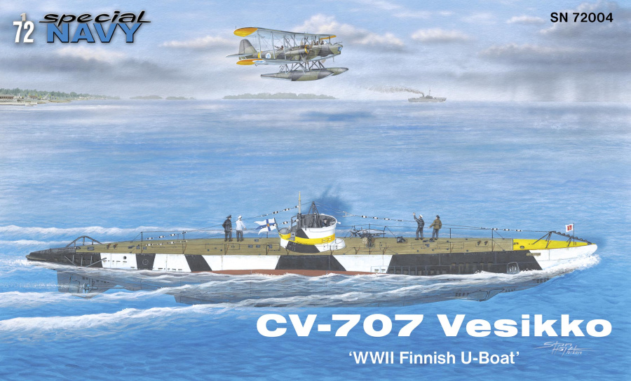 Plastikový model ponorky 1/72 CV 707 Vesikko ‘Finnish WWII Submarine’