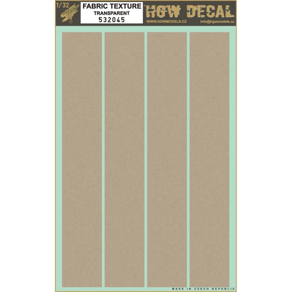 1/32 Canvas - Decals Wood Grain - transparent 4 strips (not segments) sheet: A4