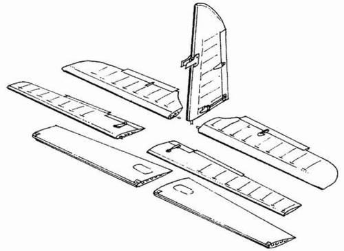 1/48 Me 410 B - control surfaces set for REV - MON