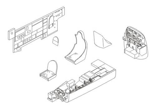 1/48 Ju88A-interior set for B-stand pos.with 2 MG8