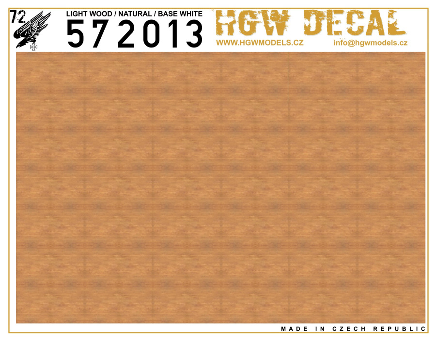 1/72 Light Wood - Natural - Decals Wood Grain - base white sheet: A5