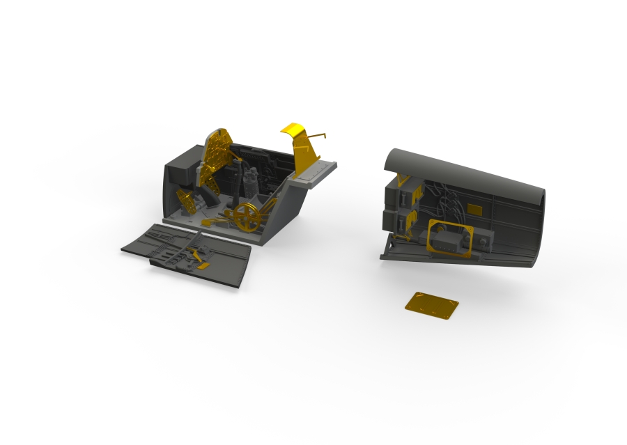 1/48 Bf 109E cockpit & radio compartment for EDUARD kit