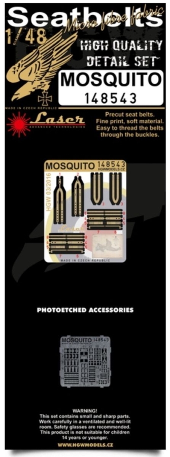 1/48 Mosquito - Microplastic Seat Belts - pre-cut (laser)