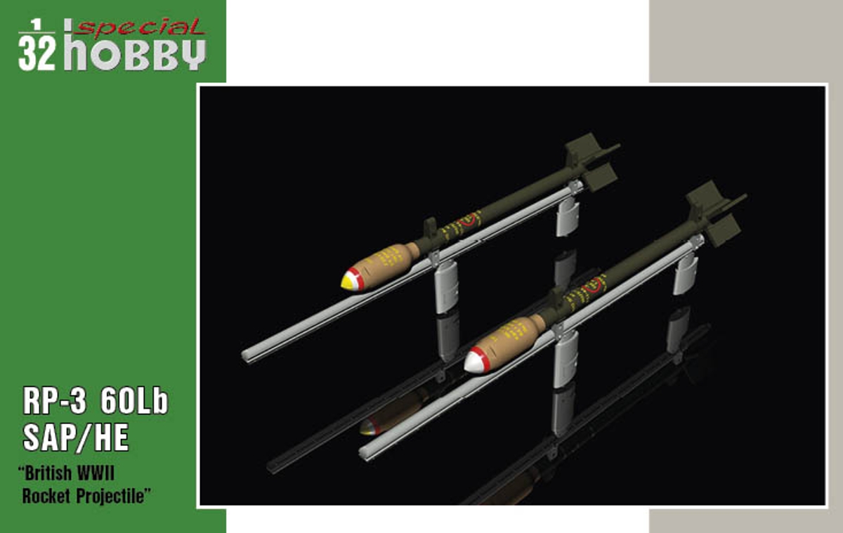 Plastikový model letadla 1/32 RP-3 60Lb SAP British WWII Rockets