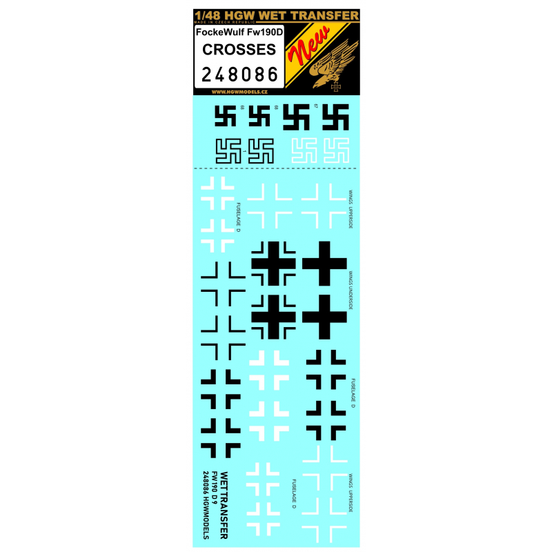 1/48 Focke Wulf Fw 190D - Crosses - Wet Transfers