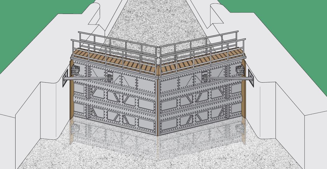 1/72 Dock Gateway for submarin diorama WWII