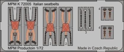 Sada fotoleptů pro plastikový model 1/72 Italian seatbelts