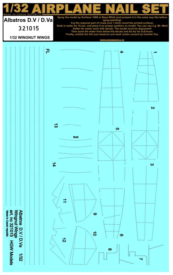 1/32 Albatros D.V / D.Va - Riveting Sets - aircraft nail set Wingnut Wings