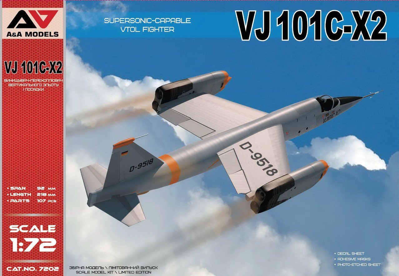 1/72 VJ 101C-X2 Supersonic-capable VTOL fighter