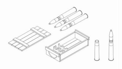 1/35 Ammunition with box part I 75 mm KwK 40L43 fo