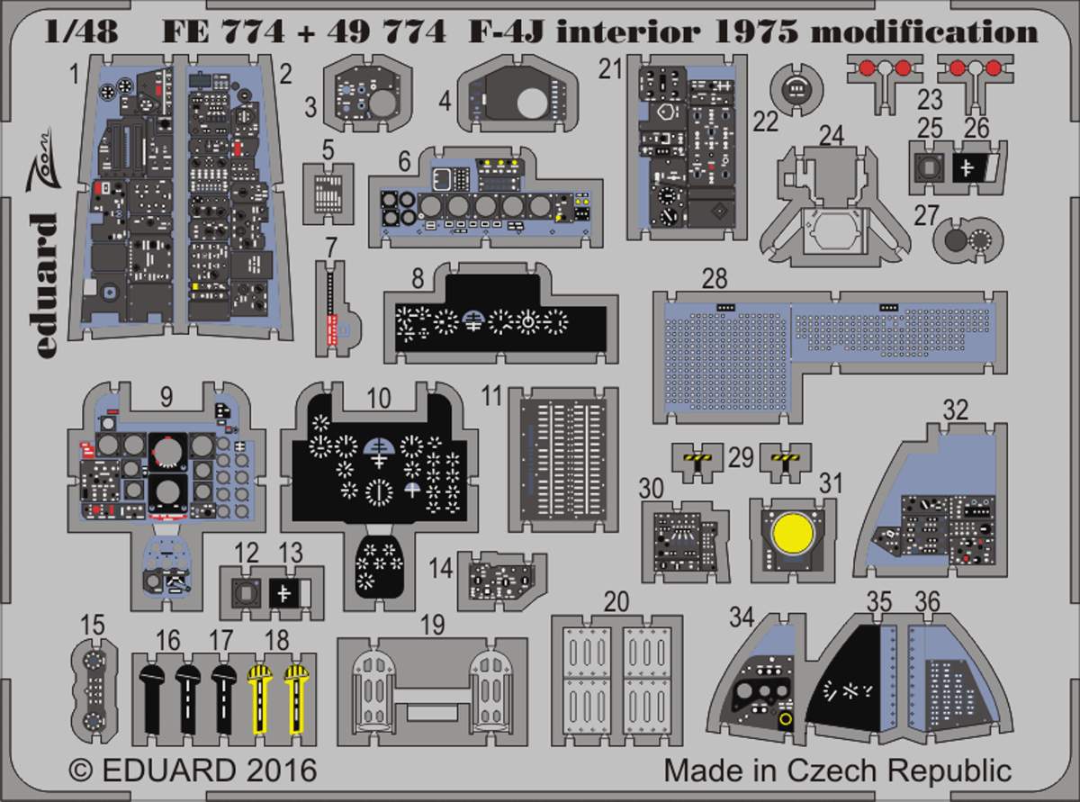 1/48 F-4J interior 1975 modification for ACADEMY kit