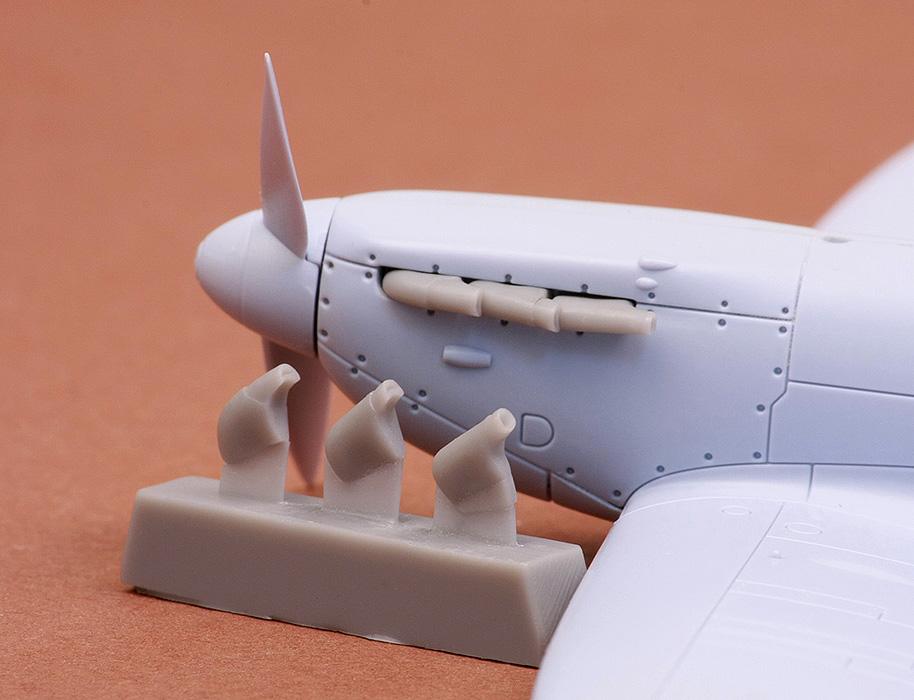 1/72 Spitfire Mk. I/II exhaust (round) - Resin for Airfix