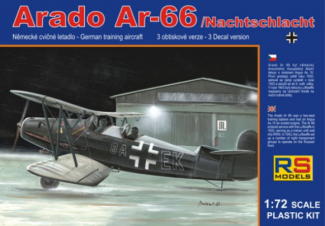 Plastikový model letadla 1/72 Arado 66 Nachschlacht 3 decal v. for Luftwaffe