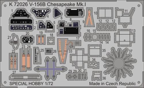 Sada fotoleptů pro plastikový model 1/72 V-156B Chesapeake