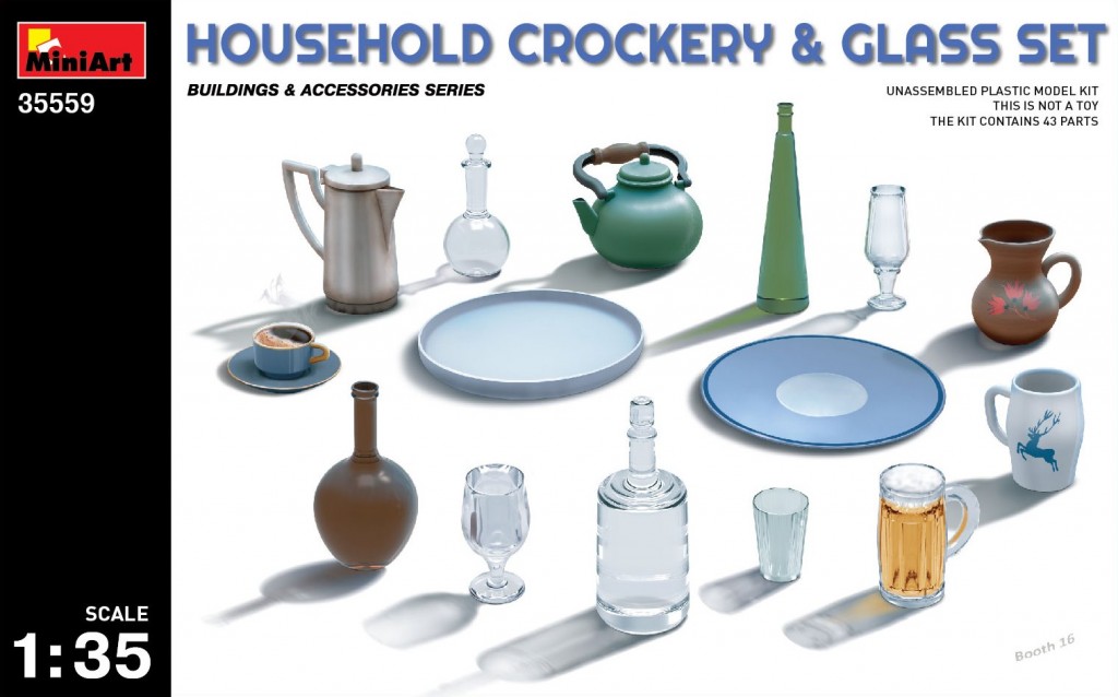 1/35 Household Crockery & Glass Set 