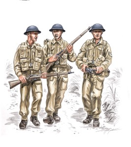 1/72 British soldiers WW II (3 fig.)