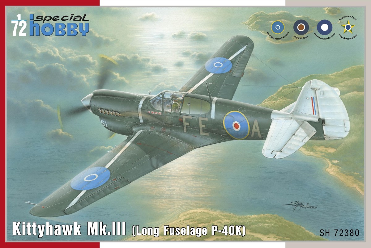 Plastikový model letadla 1/72 Kittyhawk Mk.III P-40 K Long Fuselage