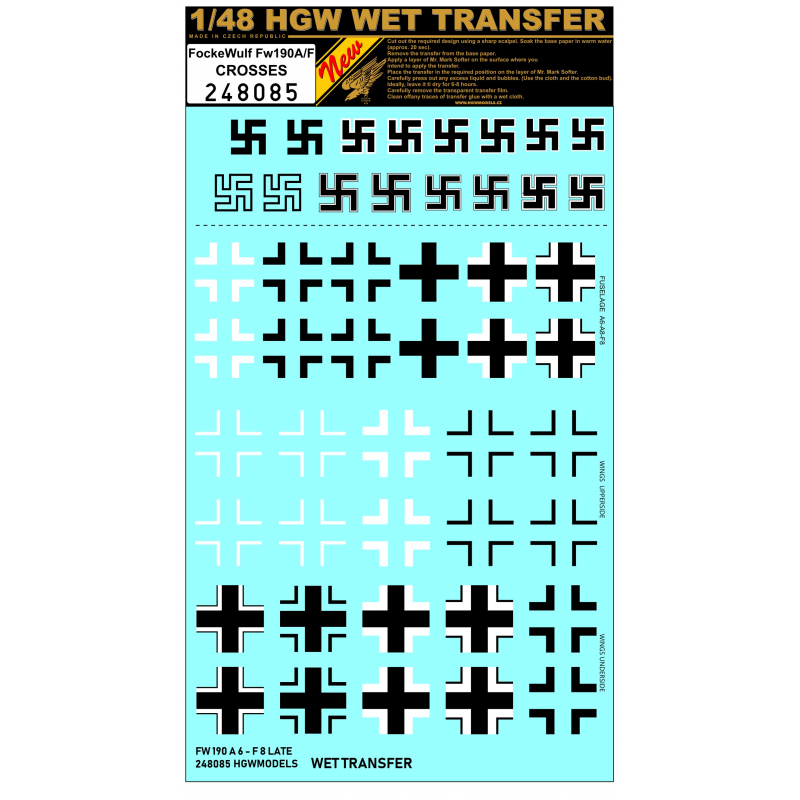 1/48 Focke Wulf Fw 190A/F - Crosses - Wet Transfers