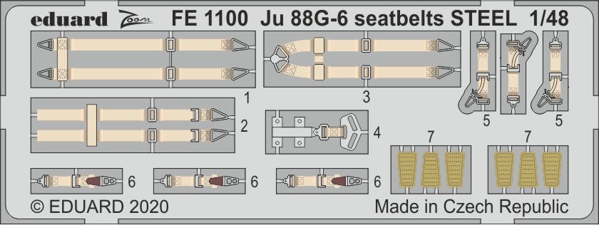 1/48 Ju 88G-6 seatbelts STEEL  for DRAGON kit