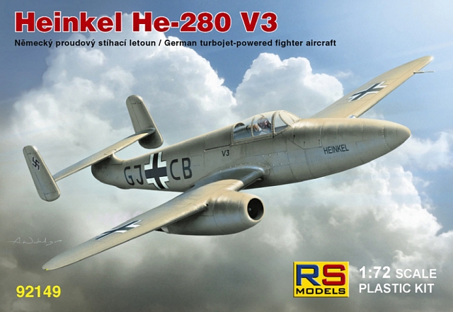 Plastikový model letadla 1/72 Heinkel He-280 with HeS engine 3 decal v. for Luftwaffe