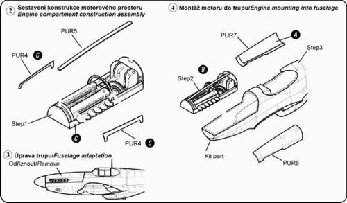 1/72 P-51B - engine set for REV (Packard Merlin V1