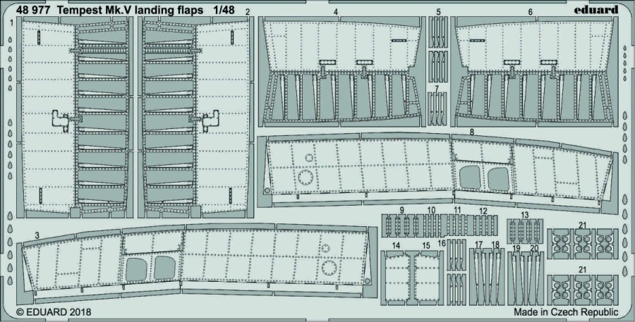 1/48 Tempest Mk.V landing flaps  for EDUARD kit