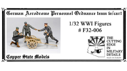 1/32 German aerodrome personnel ordnance team with cart