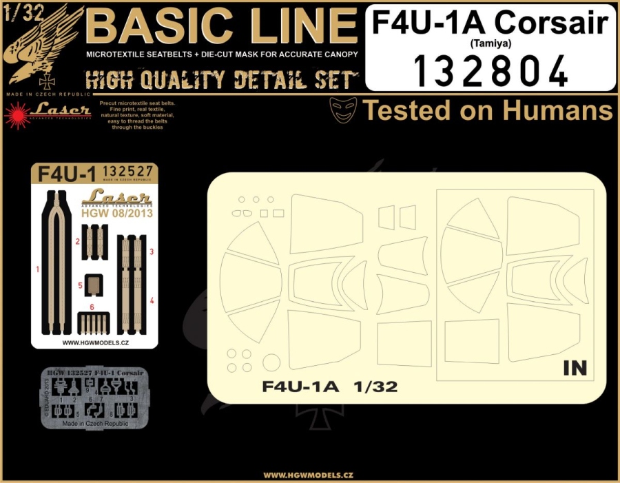 1/32 F4U-1 Corsair - Basic Line - BASIC LINE: seatbelts + masks Tamiya