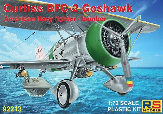 Plastikový model letadla 1/72 BFC-2 Goshawk Curtiss 3 decal v. for US Navy