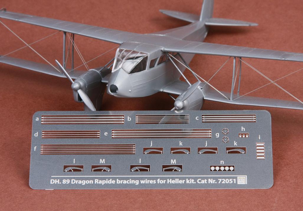 1/72 De Havilland Dh-89 Dragon Rapide rigging wire set - PE for Heller