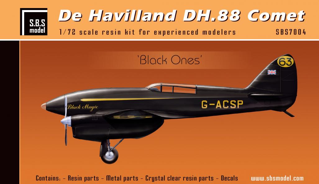 1/72 De Havilland DH-88 Comet 'Blacks' - Resin+PE+decal - Full resin kit