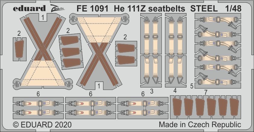 1/48 He 111Z seatbelts STEEL  for ICM kit