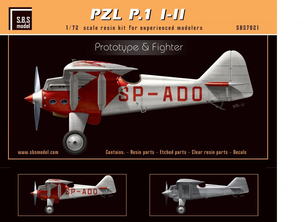 1/72 PZL P.1 I/II 'Prototype & Fighter' - Resin+PE+decal - Full resin kit