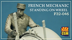 1/32 French mechanic on a wheel