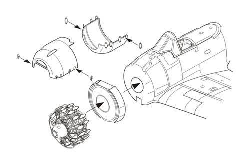 1/72 A6M3 model 32 Zero - Engine set for Tamiya ki