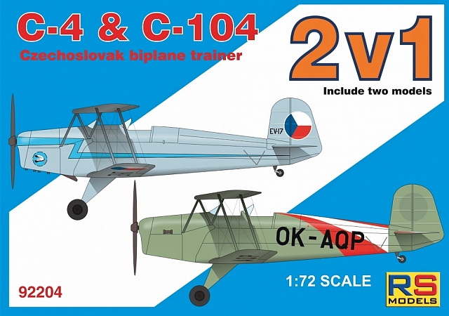 Plastikový model letadla 1/72 C4 + C104 double kit 2 decal v. for Czechoslovakia