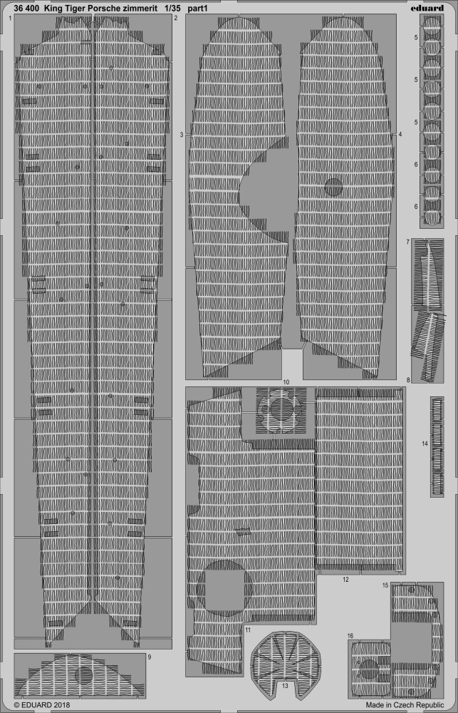 1/35 King Tiger Porsche zimmerit for MENG kit