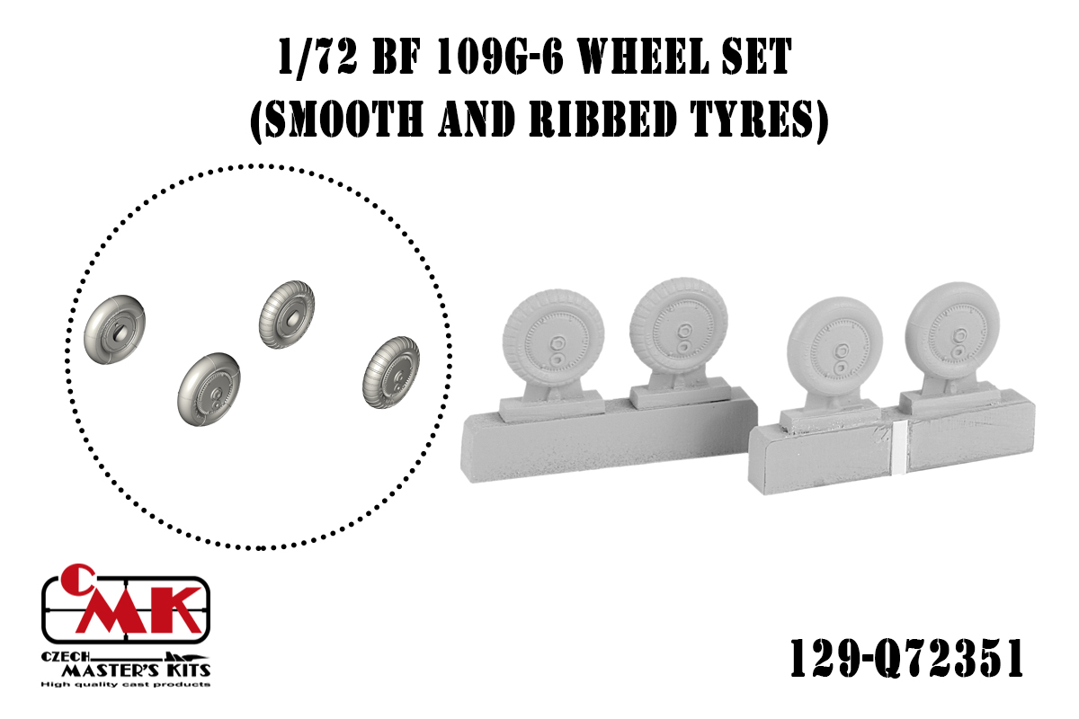 1/72 Bf 109G-6 Wheel set (smooth and ribbed tyres)