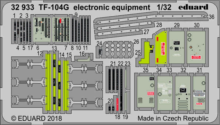 1/32 TF-104G electronic equipment for ITALERI kit