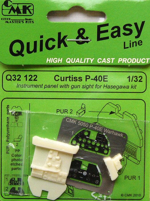 1/32 Curtiss P-40E Instrument panel with gun sight