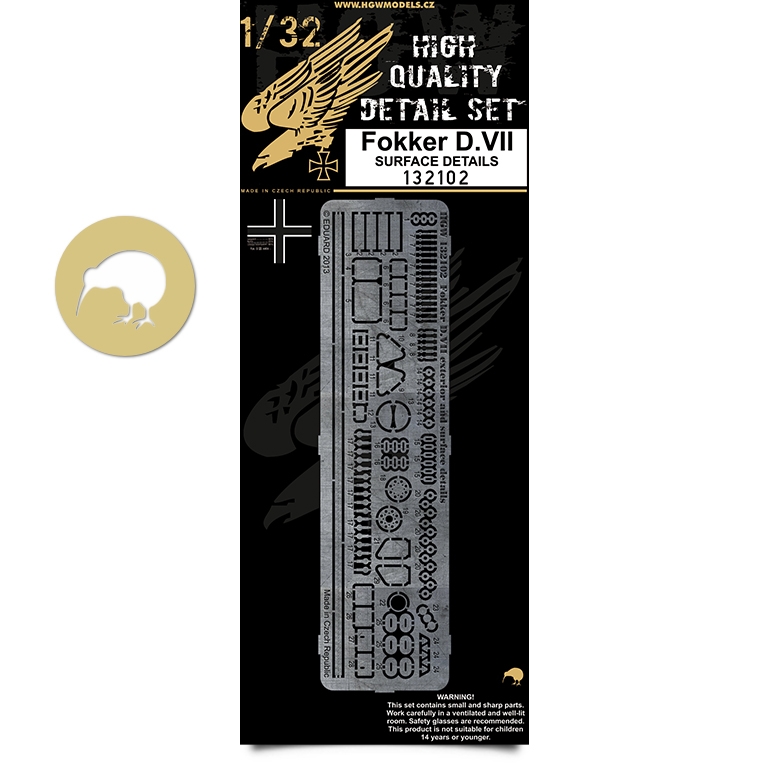 1/32 Fokker D.VII - Surface Details - Photo-etched Sets  - Wingnut Wings