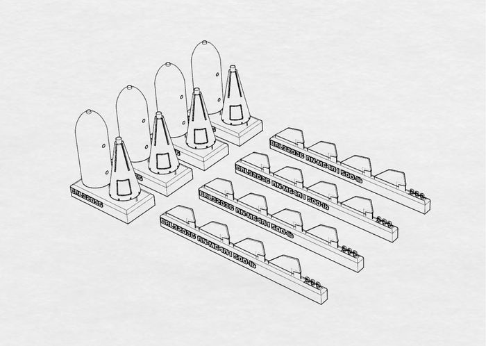 1/32 US bomb 500-lb AN-M64A1 resin set of US bombs (4pcs)
