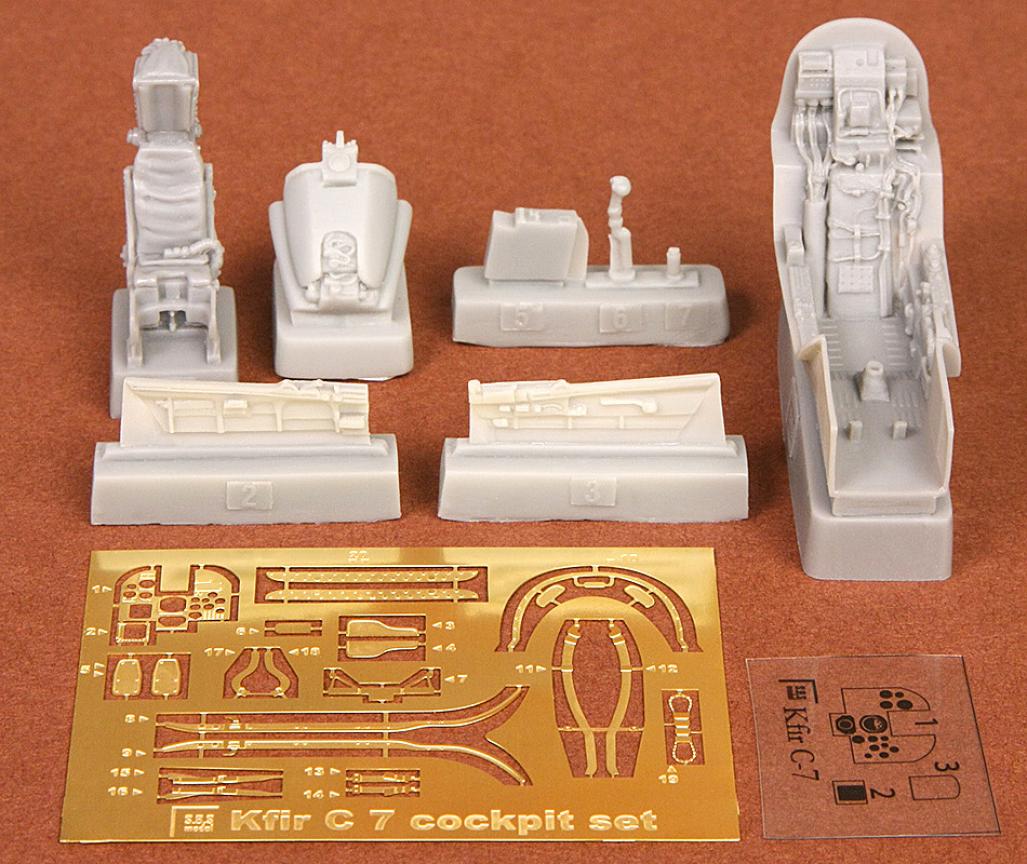 1/48 IAI Kfir C7 cockpit set - Resin+PE for Kinetic