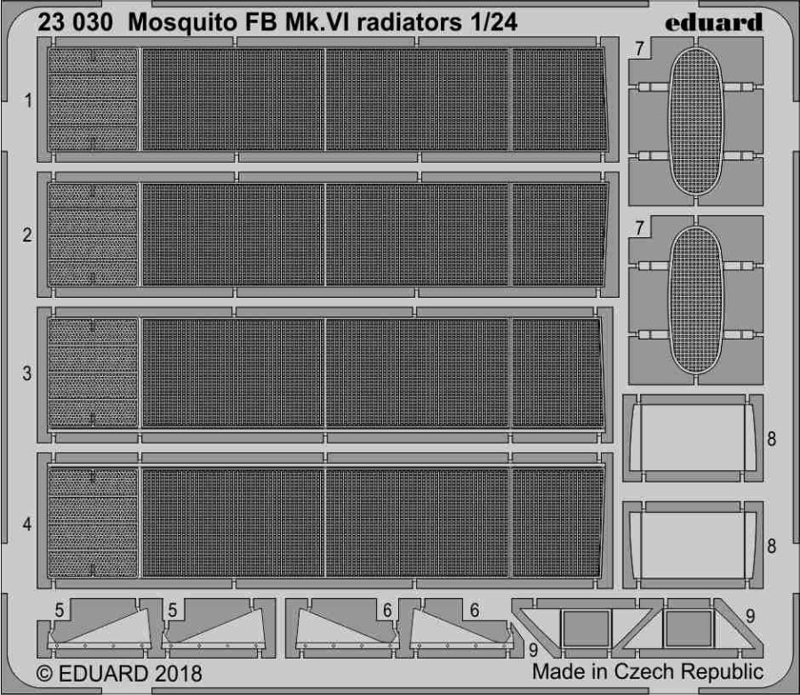 1/24 Mosquito FB Mk.VI radiators for AIRFIX kit