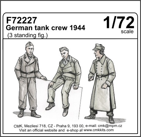 1/72 German tank crew 1944 (3 standing figures)