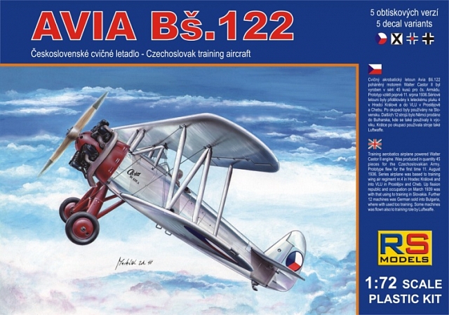 Plastikový model letadla 1/72 Avia Bš-122 trainer 5 decal v. for Bulgaria, Czech, Luftwaffe, Slovaki