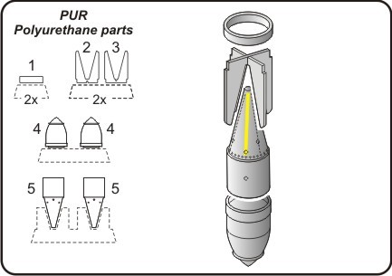 1/72 German WW II 1000kg aircraft bomb2 pcs