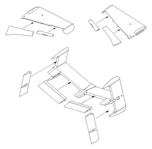 1/48 He 162A-2 Control surfaces set for TAM kit