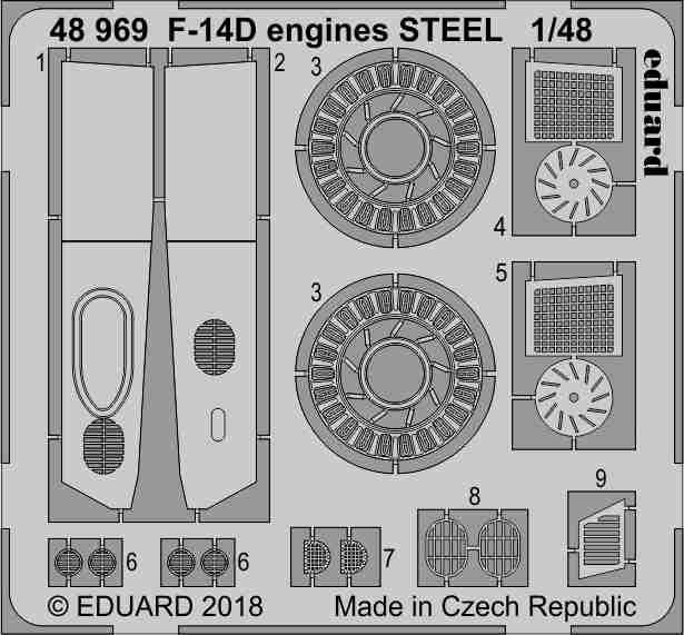 1/48 F-14D engines STEEL for TAMIYA kit